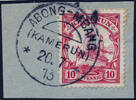 Briefmarken Kamerun Michel 22 ° Abong-Mbang 20/7/13 Luxus Briefstück / 131 -
