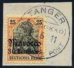 Briefmarken DP Marokko Michel 38 ° Tanger c 8/6/11 Type 9 Luxus Briefstück / 102 -