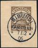 Briefmarken Kamerun 1906 Michel 7 ° Bibundi 7/12/06 Briefstück Luxus / 15 -