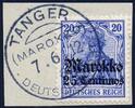 Briefmarken DP Marokko Michel 49 ° Tanger a 7/6/12 Type 7 Luxus Briefstück / 101 -
