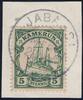 Briefmarken 1908 Kamerun Michel 8 ° Jabassi 28/3/08 Kabinett Briefstück / 113