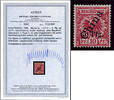 Briefmarken 1900 Kiautschou Michel 1 II F II Type 3 Ungebraucht * Fotoattest BPP / 88