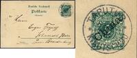 Briefmarken 1901 Kiautschou Vorläufer-Karte VP 3 Antwortteil Taputur 27.2.01 Schwedt RAR/ 80