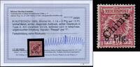 Briefmarken 1900 Kiautschou Michel 1 I b Violetter Strich Ungebraucht * Fotobefund BPP / 86