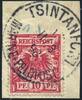 Briefmarken 1898 Kiautschou Michel V 47 d Tsintanfort MFP 11/3/98 Kabinett Briefstück / 90