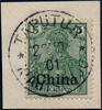 Briefmarken 22 v. Chr. DP China 1901 Briefstück 16 ° Taputur Kiautschou 22/10/01 Einwandfrei / 42
