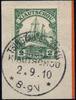 Briefmarken Kiautschou Michel 29 Briefstück 2/9/10 Tsingtau-Gr. Hafen Luxus /66 -