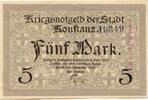 Baden, 5 Mark Konstanz - Stadt, -