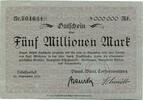 Württemberg, 5 Mio. Mark Schussenried - Torfverwaltung, -