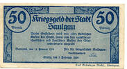Württemberg, 50 Pf Saulgau - Stadt, -