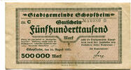 Baden, 1 Mio. Mark Schopfheim - Stadt, -