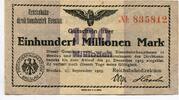 Schlesien, 100 Mio. Mark Reichsabahndirektion Breslau, -