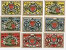 Mecklenburg-Schwerin, 3x 25, 3x 50, 3x 75 Pf Warin - Stadt, -