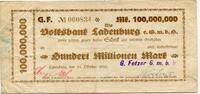 Baden, 100 Mio. Mark Ladenburg - G. Fetzer GmbH, -