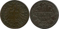 Frankfurt/M., 1 Kreuzer 1860, Rv Überprägungsspuren Adler), s-ss 7,00 EUR  zzgl. 6,00 EUR Versand