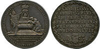 Sachsen-Saalfeld-Coburg, Christian Ernst, 1729-1745: auf seinen Tod, Medaille 1745, Patina, Rv Kratzer (alt), sonst ss-vz