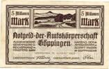 Württemberg, 5 Mio. Mark Göppingen - Amtskörperschaft, -