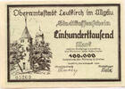 Württemberg, 100 Tsd. Mark Leutkirch - Oberamtsstadt, -