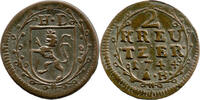 Hessen-Darmstadt, 2 Kreuzer Ludwig VIII., 1739-1768, -