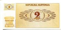 Slowenien, 2 Tolarjev (1990), Geldschein, Banknote, UNC 1,50 EUR  zzgl. 6,00 EUR Versand