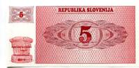 Slowenien. 5 Tolarjev (1990), Geldschein, Banknote, UNC 1,50 EUR  zzgl. 6,00 EUR Versand