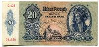 Ungarn 20 Pengö Geldschein, Banknote, -