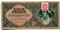 Ungarn, 1.000 Pengö Geldschein, Banknote, -
