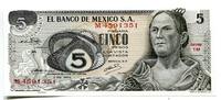 Mexiko, 5 Pesos Geldschein, Banknote, -