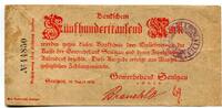 Württemberg, 500 Tsd. Mark Saulgau - Gewerbebank, -
