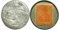 Rüsselsheim, Briefmarkenkapselgeld 10 Pf Germania Adam Opel, -