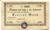 Württemberg, 1 Tsd. Mark Schorndorf - Bankhaus Hahn, -