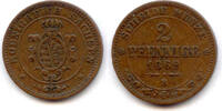 Sachsen, 2 Pfennige Johann, 1854-1873, -
