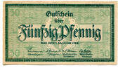 Schleswig-Holstein, 50 Pf 1.1.1918, Kiel - Stadt, UNC 3,00 EUR  zzgl. 6,00 EUR Versand