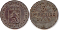 Reuß j. L., Pfennig Heinrich XIV., 1867-1913,