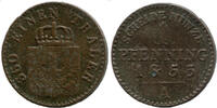 Preußen, 1 Pfenning 1853 A, Friedrich Wilhelm IV., 1840-1861, ss- 2,00 EUR  zzgl. 6,00 EUR Versand