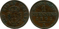 Preußen, 1 Pfenning 1861 A, Wilhelm I., 1861-1888, ss 3,00 EUR  zzgl. 6,00 EUR Versand