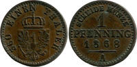 Preußen, 1 Pfenning 1868 A, Wilhelm I., 1861-1888, ss+/ss 3,00 EUR  zzgl. 6,00 EUR Versand