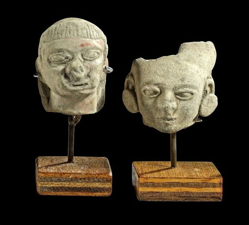 Ancient art Pair of La Tolita / Guangala pottery heads, c. 200 BC-500 ...