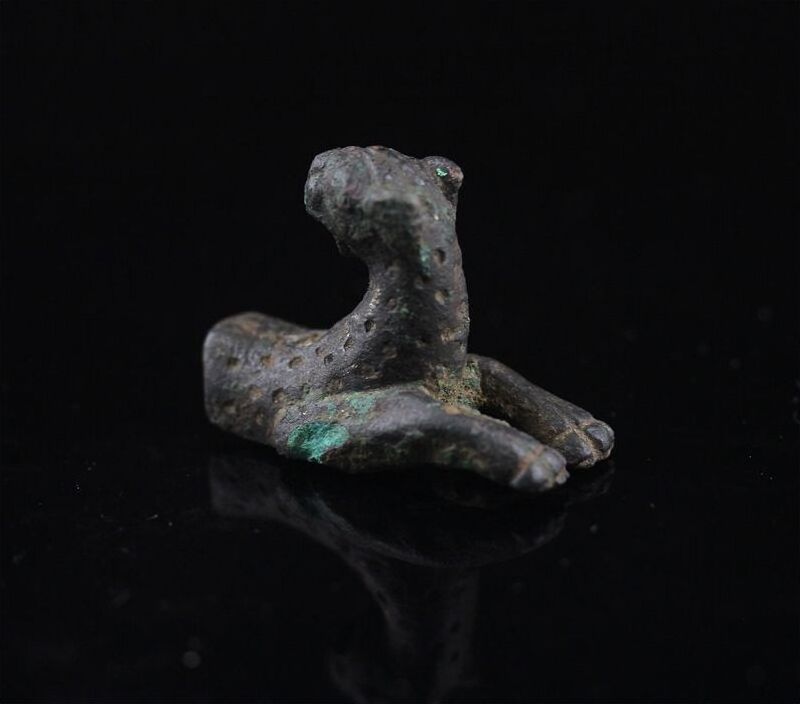Ancient art bronze Elaborate protome of a Leopard, Roman, c. 1st. cent