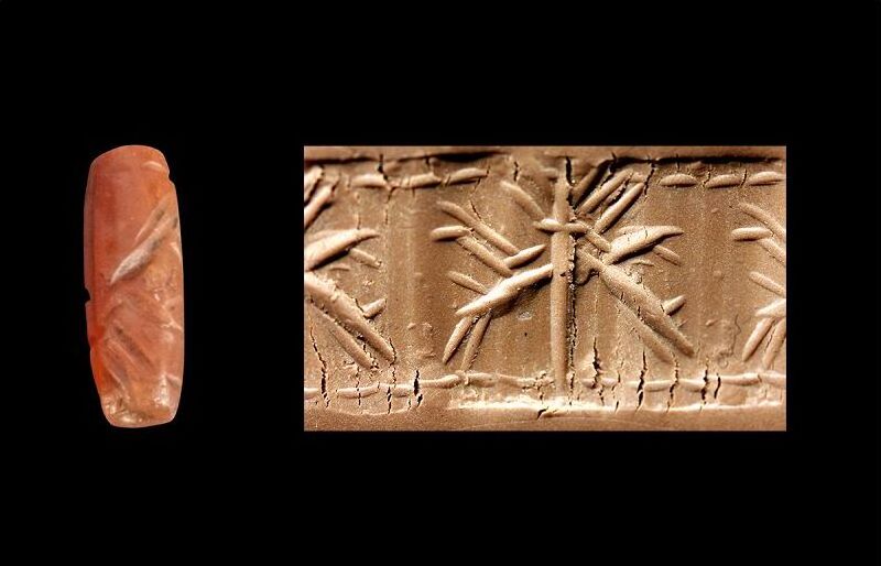 Ancient art cent Lovely Achaemenid carnelian cylinder seal, 7th.-4th ...