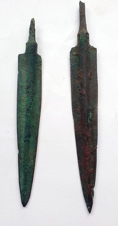 Ancient art bronze Pair of Incised ancient Near East Javelins, 1st ...