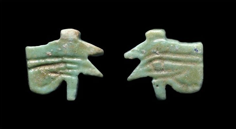 Ancient art Nice Egyptian Udjat / Wedjat eye faience amulet, Late ...