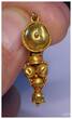 Ancient art  Substantial Roman Gold shield and grape pendant earring c. 2nd.cent AD