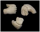 Ancient art  Roman marble hand fragment w hankerchief 1st.-2nd. century AD.