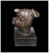 Ancient art  Beautiful painted ceramic head of a Colima figure, c. 300 BC