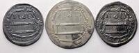 Medieval & later coins Islamic Abbasids, Nice lot of three old collection silver Dirhams -