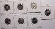Modern coins Vatican city / Papal state: Coll. of 7 20 cent. coins 1930-1940, 7 pcs. in UNC-BU! -