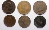 Modern coins Italy / Papal States: Vatican city Rome Mint, lot of 6 large 2 & 4 Soldi coins, 1866-1868 -