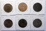 Modern coins England / Great Brittain: Lot of 5 scarce better copper penny coins, 1889-1937! -
