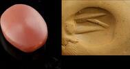 Ancient art Scarce Pink stone Scaraboid stamp seal, Middle-late Assyrian! -